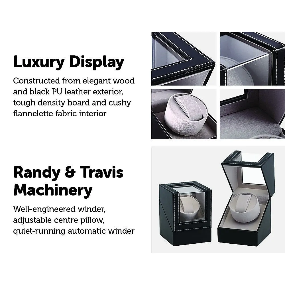 Elegant Automatic Watch Winder PU Leather Display Case