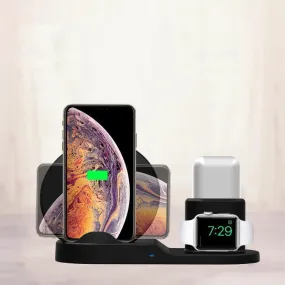 Fast Wireless Charger Dock Stand - 3 in 1  Multi-Function Charging Station