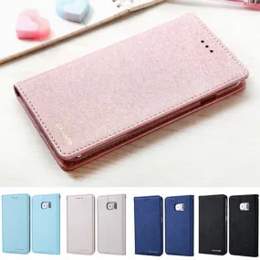 For funda samsung galaxy s6 case leather flip case wallet magnetic credit card phone case for samsung galaxy s6 edge hoesje etui