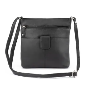 Franco Bonini - 12-242 Ladies Small Leather Shoulder Bag - Black