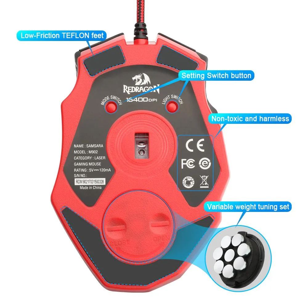 Gaming Mouse PC 16400DPI 15 function buttons  ergonomic design