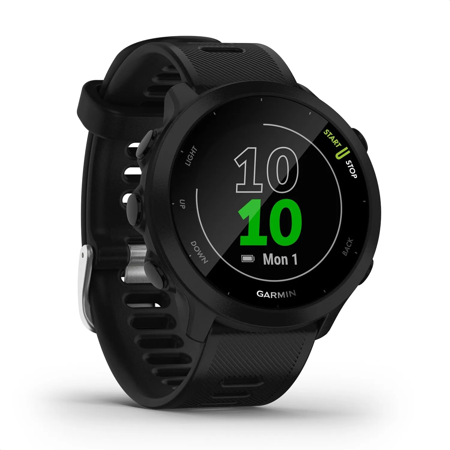 Garmin Forerunner 55 GPS Running Smartwatch - Lightweight, Training Guidance, Safety Features, Black