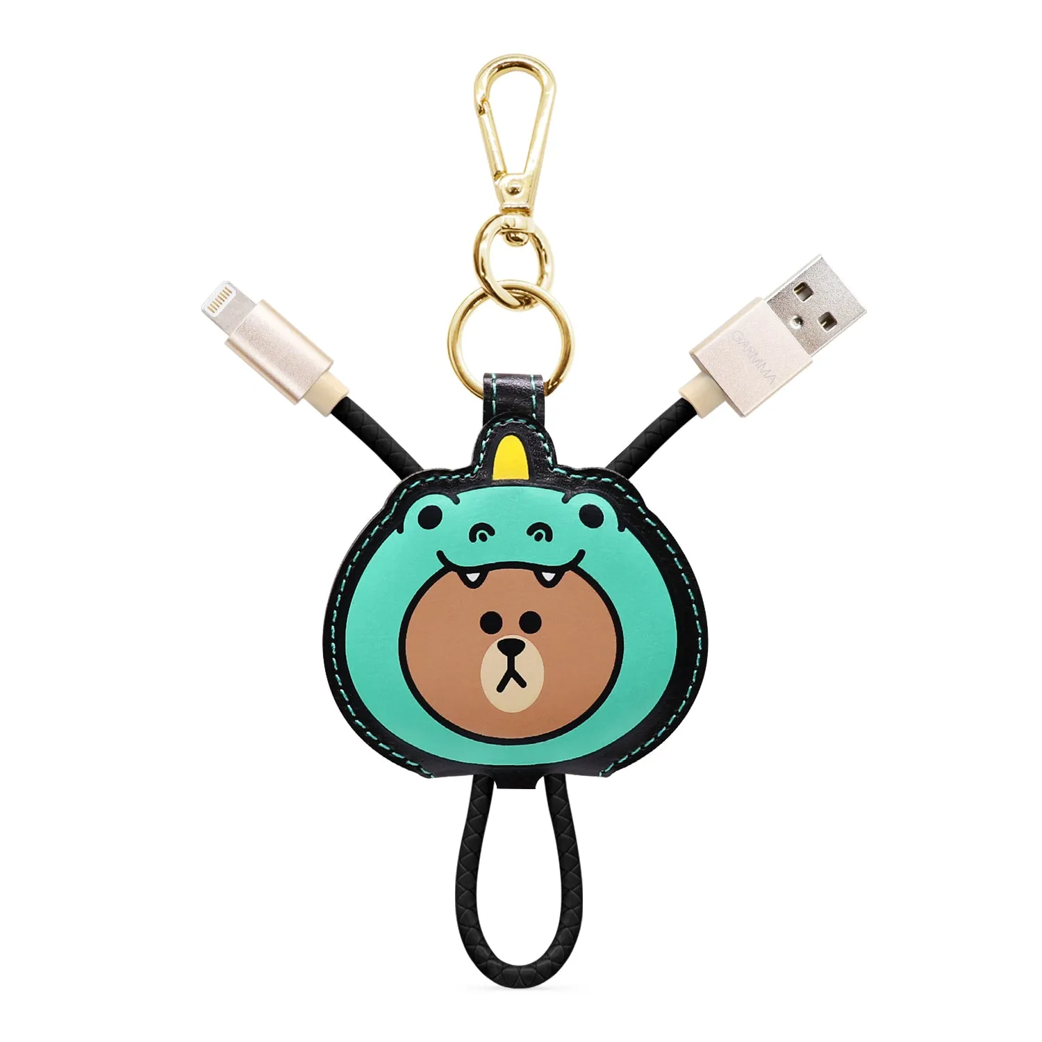 GARMMA Line Friends Apple MFI Certified Key Chain Leather USB Lightning Cable