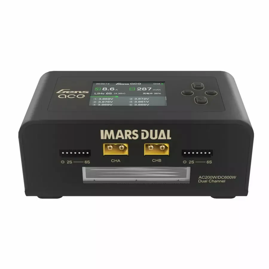 Gens ace Imars Dual Channel Charger AC200W/ DC300W x 2 Smart Balance RC Charger - Black