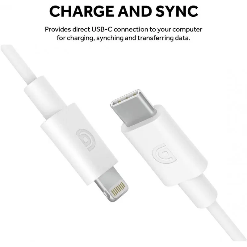 Griffin Charge/Sync USB-C to Lightning Cable 1.2m/4ft long -  White