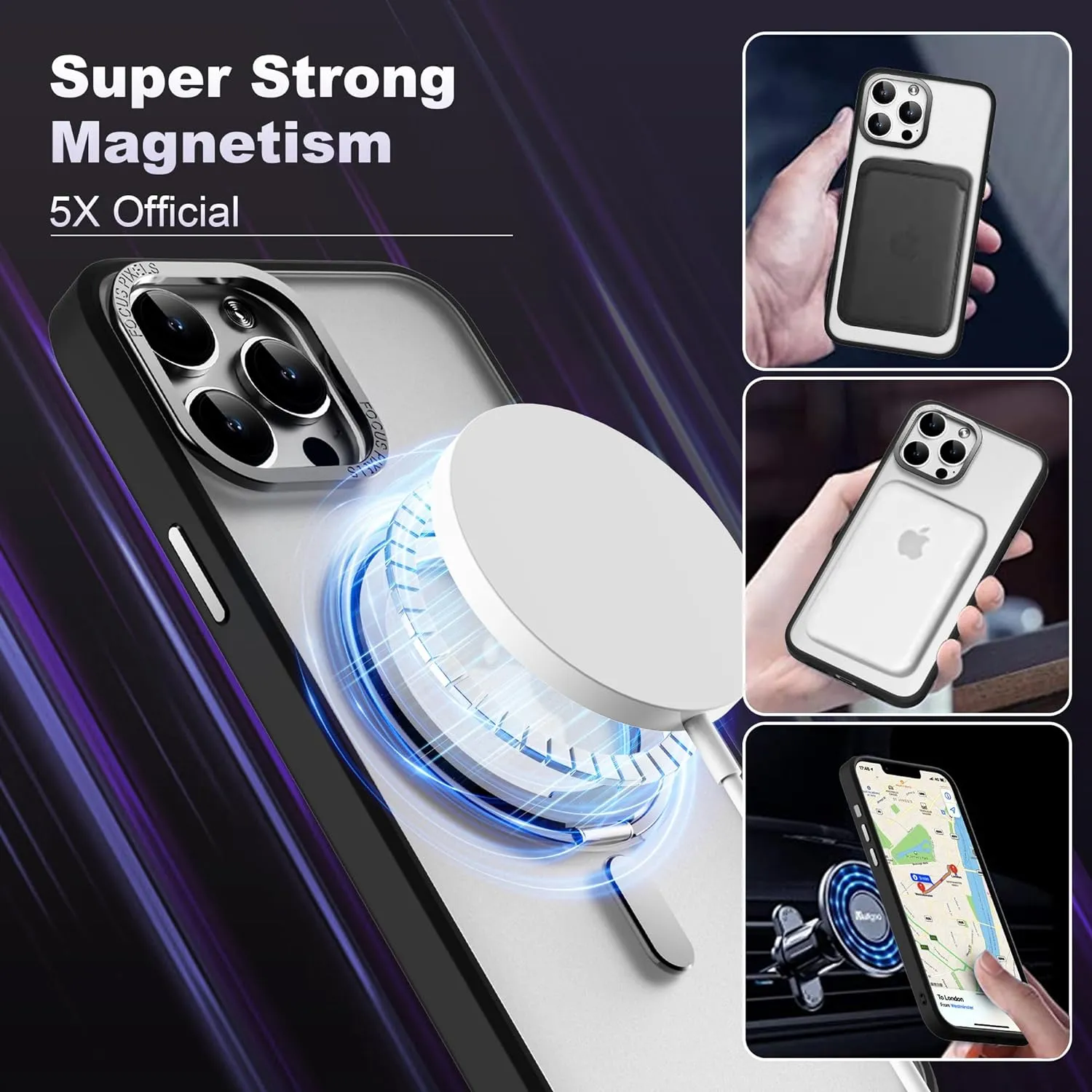 iPhone 13 Case with 360°Rotatable Magnetic Ring Stand