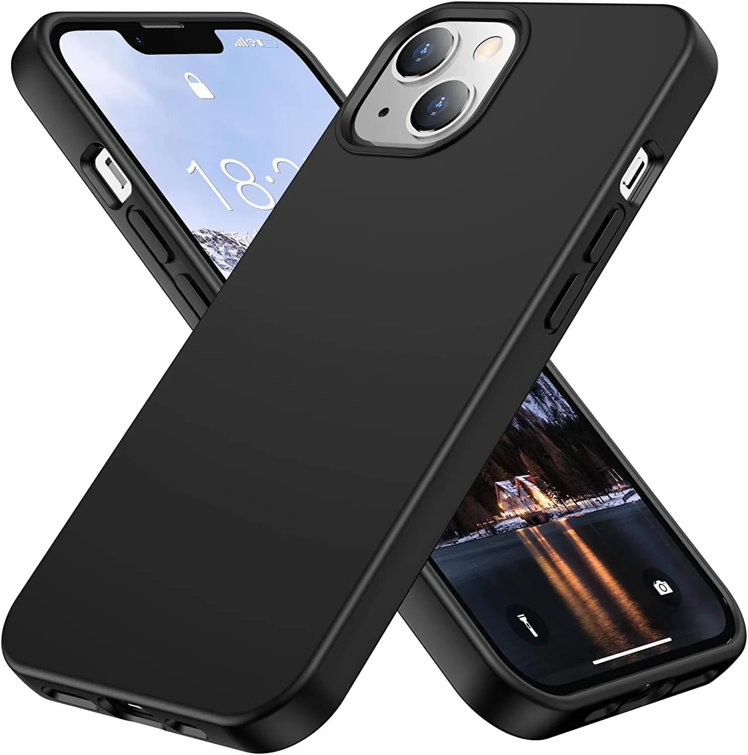 iPhone 14 Pro Case Liquid Silicone Drop Rubber Phone Case Black