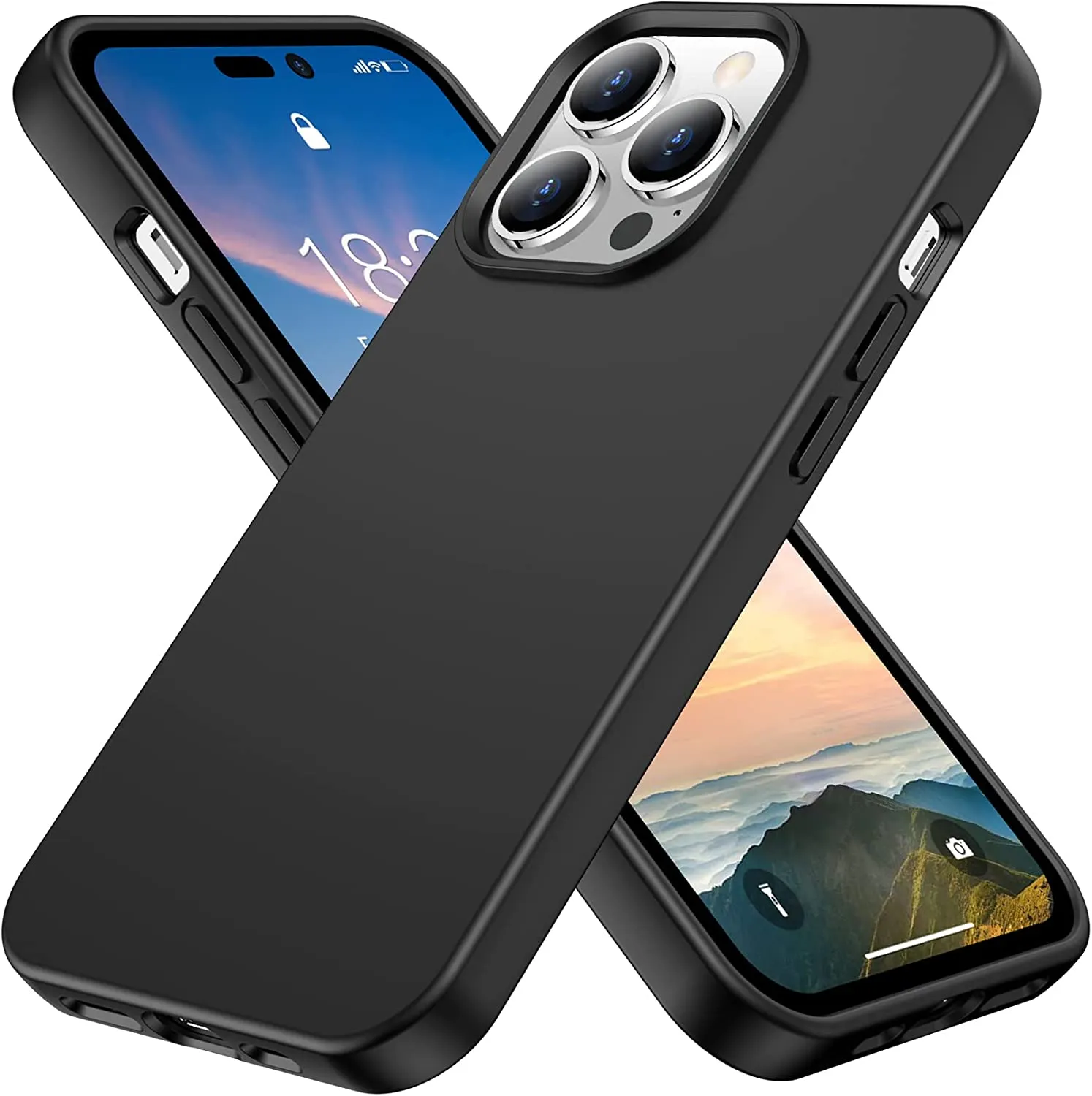 iPhone 14 Pro Case Liquid Silicone Drop Rubber Phone Case Black