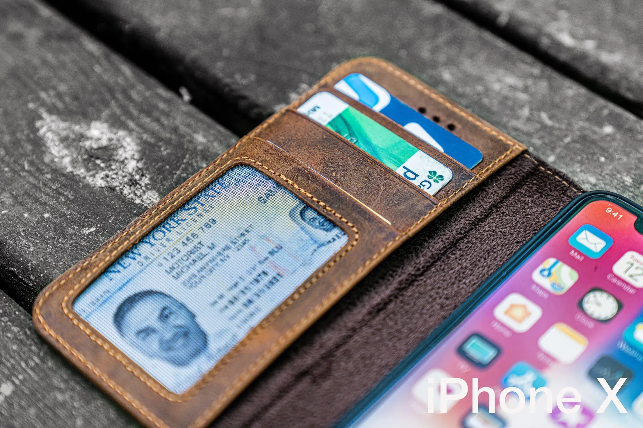 iPhone X Leather Wallet Case - No.01