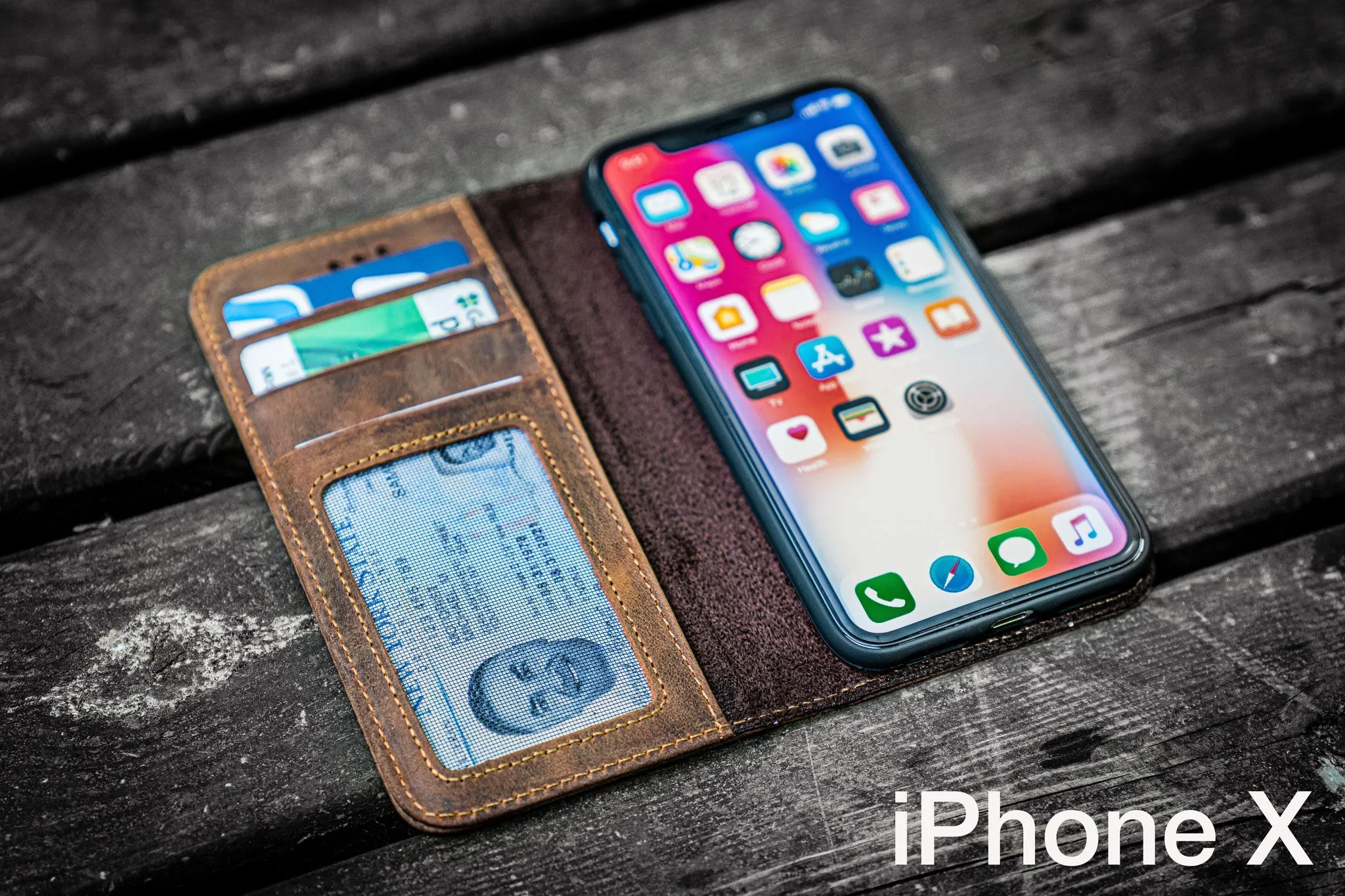 iPhone X Leather Wallet Case - No.01