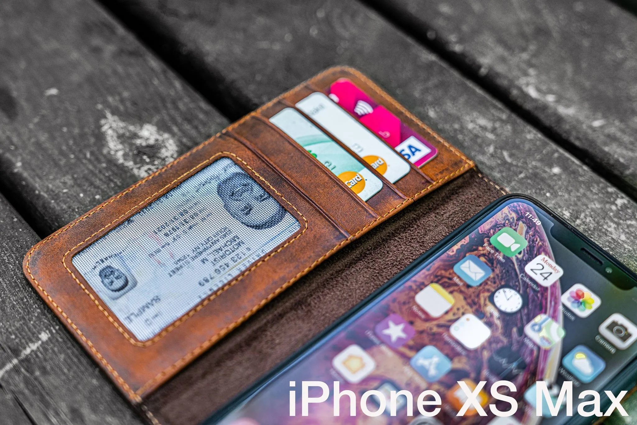 iPhone XS-MAX Leather Wallet Case - No.01