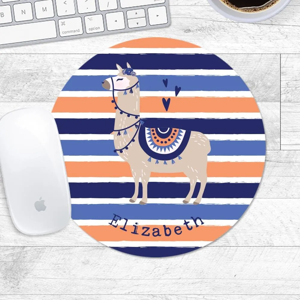 Llama Personalized Soft Round Mouse Pad