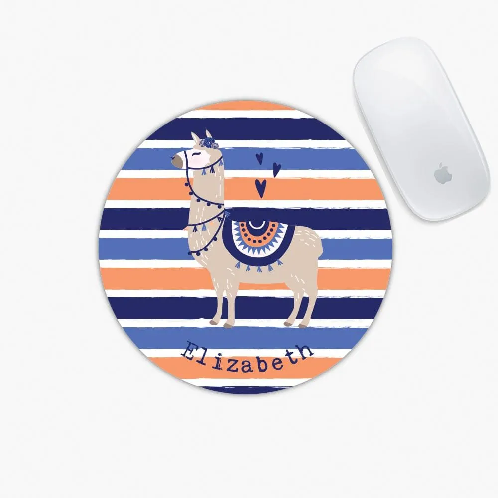 Llama Personalized Soft Round Mouse Pad