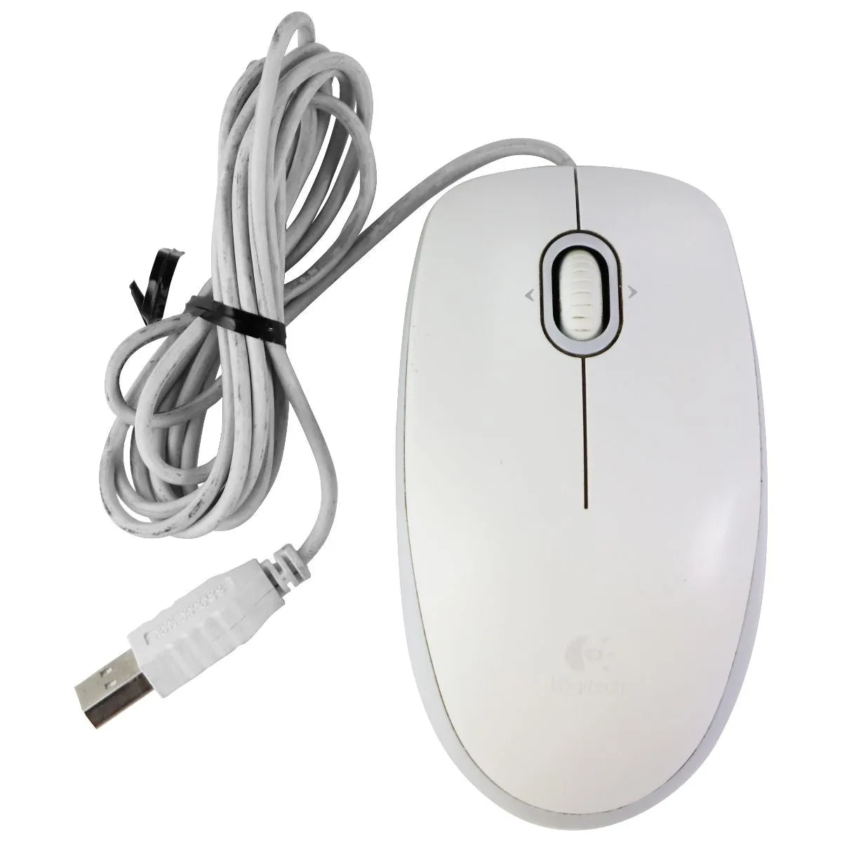 Logitech M110 Wired USB Optical Mouse for Windows PC & More - White/Gray