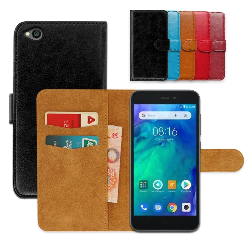 Luxury TPU wallet case for Xiaomi Redmi Go PU Leather Special Flip  With Card Pocket Phone Cover,Kickstand case