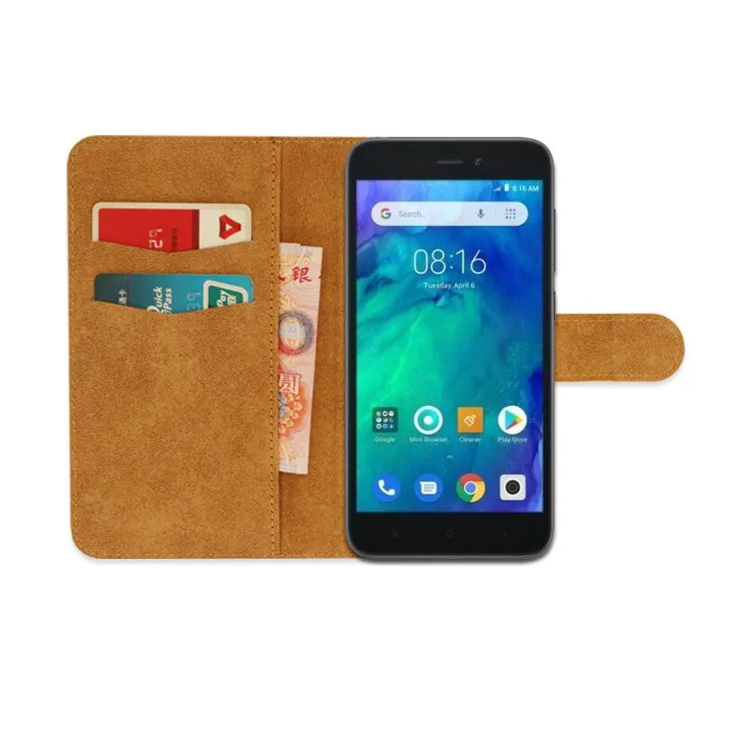 Luxury TPU wallet case for Xiaomi Redmi Go PU Leather Special Flip  With Card Pocket Phone Cover,Kickstand case