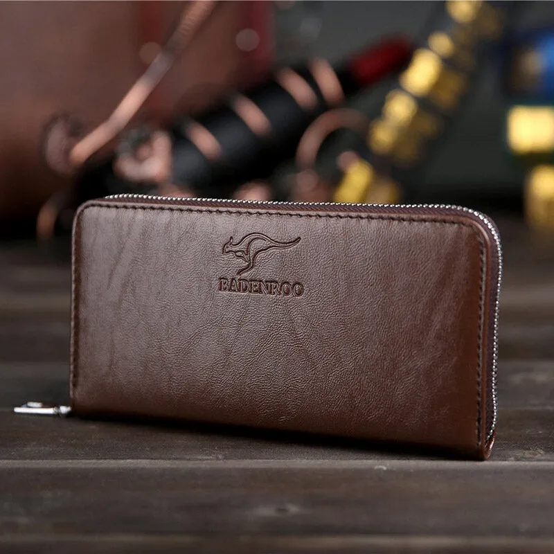 Men Fashion New Faux Leather Business Clutches Bag Phone Wallet