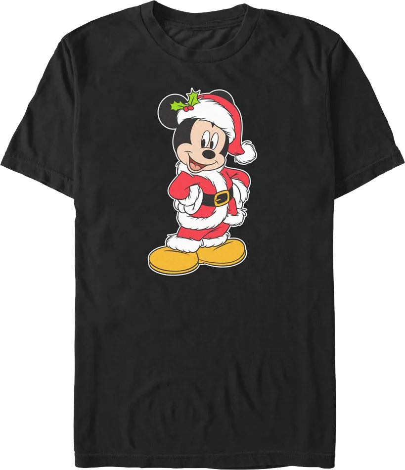 Mickey Mouse Santa Claus Outfit Disney T-Shirt