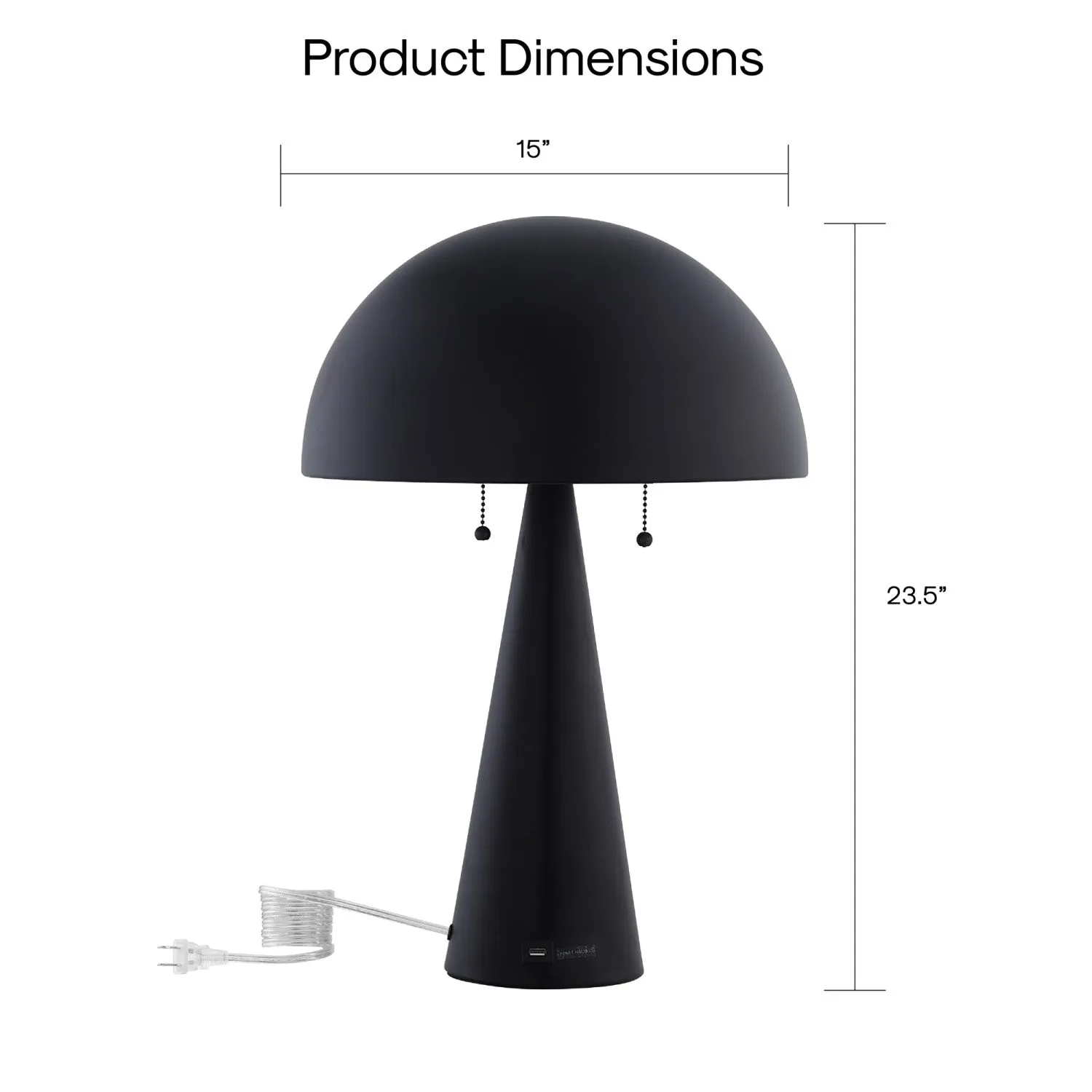 Neveah Table Lamp with USB Port