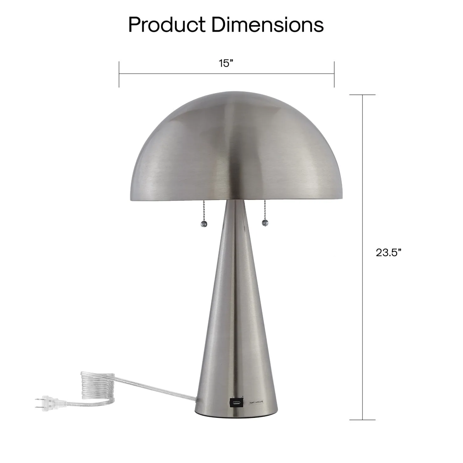 Neveah Table Lamp with USB Port