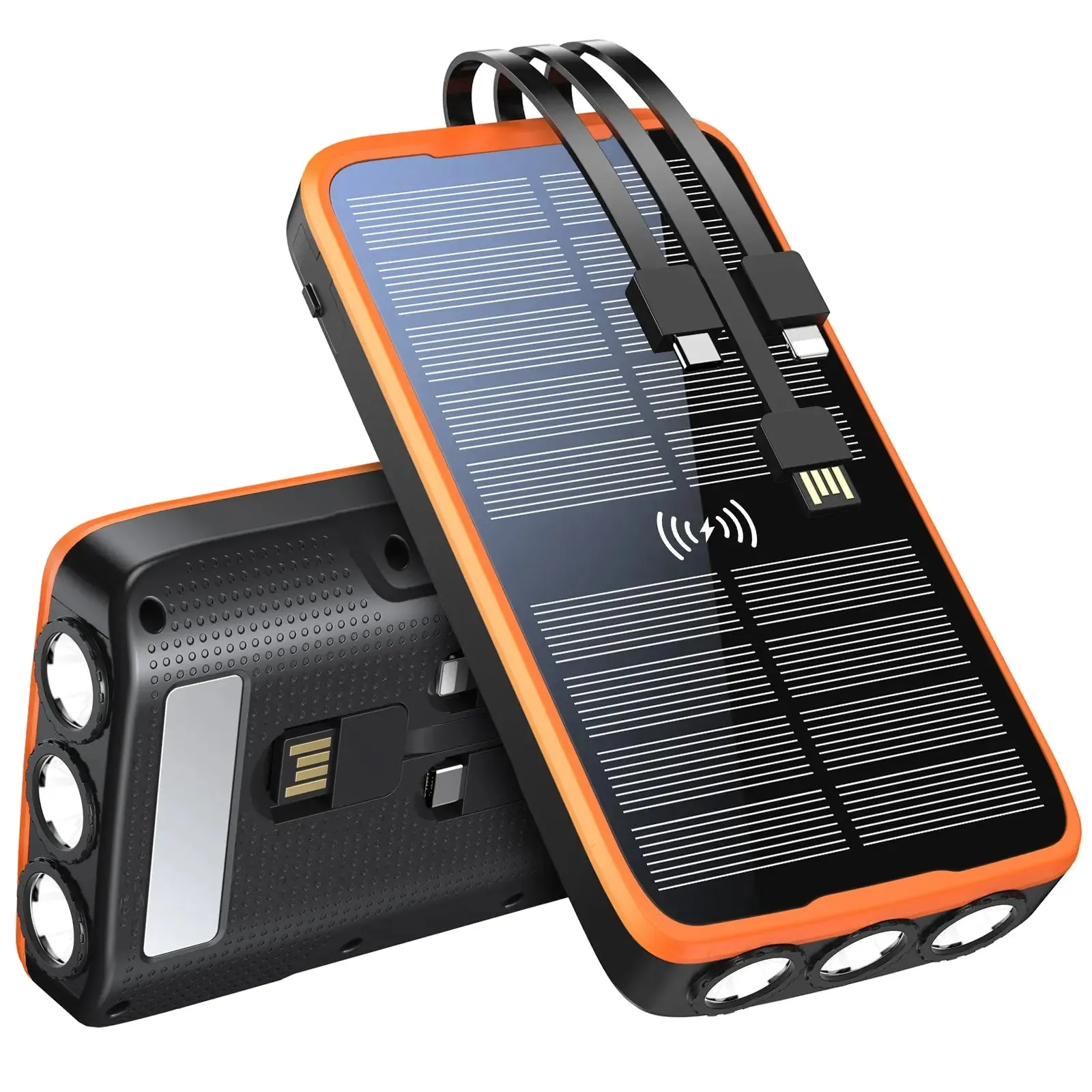 New Product Ideas 2024 Electronics 20000mAh Wireless Fast Charge Built in Cable Portable Power Bank for Outdoor Solar Power Bank