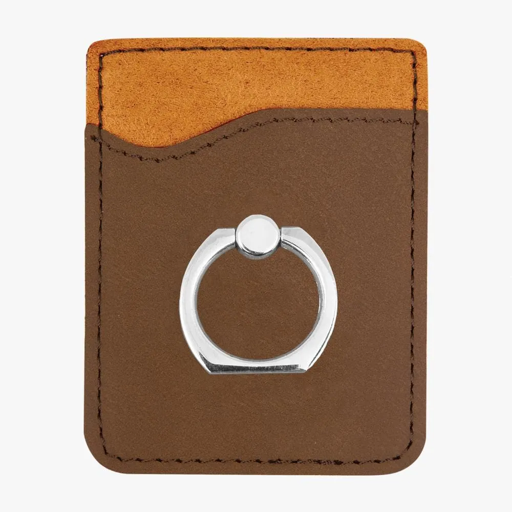 Non-Personalized | Leatherette Caddy Phone Wallet w/ Ring