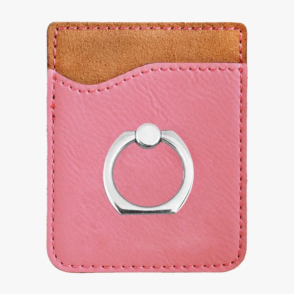 Non-Personalized | Leatherette Caddy Phone Wallet w/ Ring