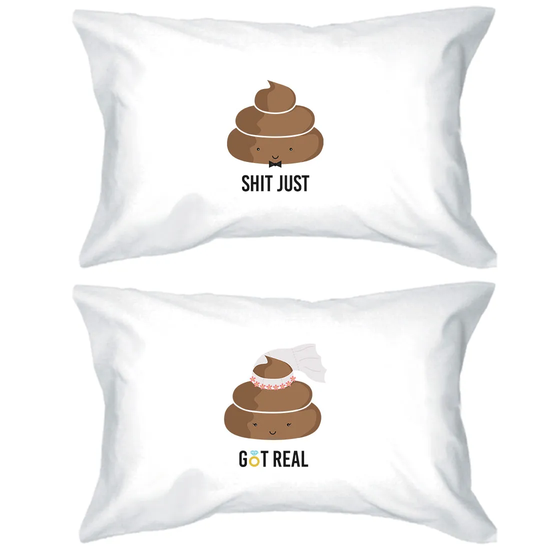 Poop Shit Got Real Funny Matching Pillow Covers Funny Wedding Gift