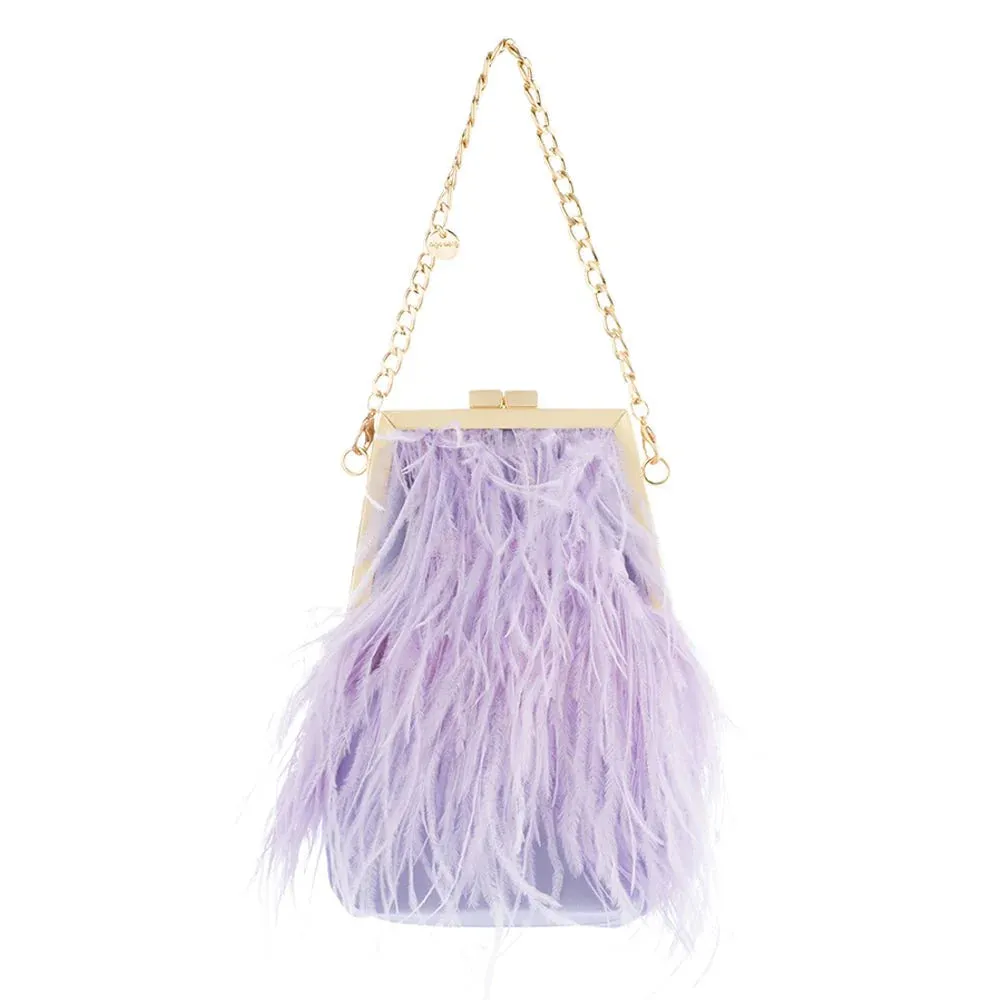 Sara Feather Frame Bag in Lilac