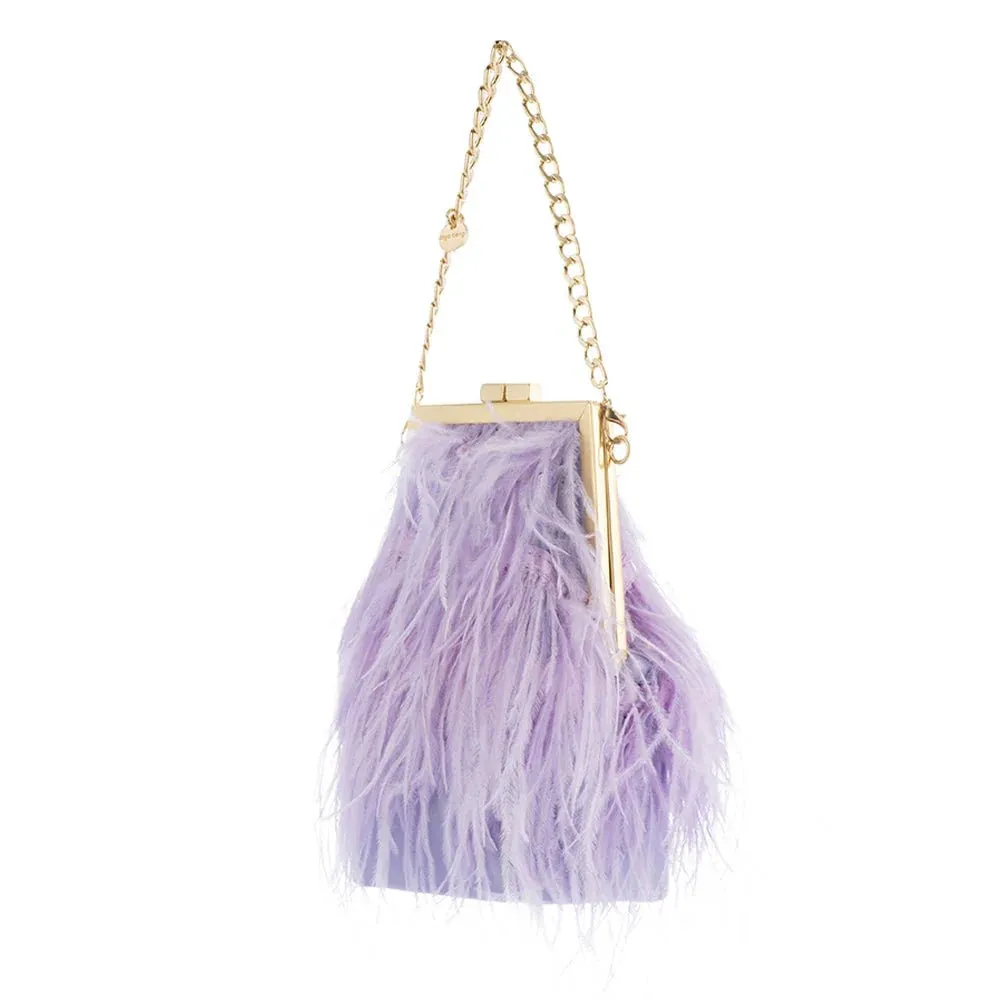 Sara Feather Frame Bag in Lilac