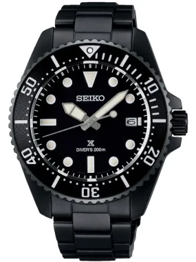 Seiko Prospex Solar Diver’s All Black Stainless Steel Men's Watch SNE599P1