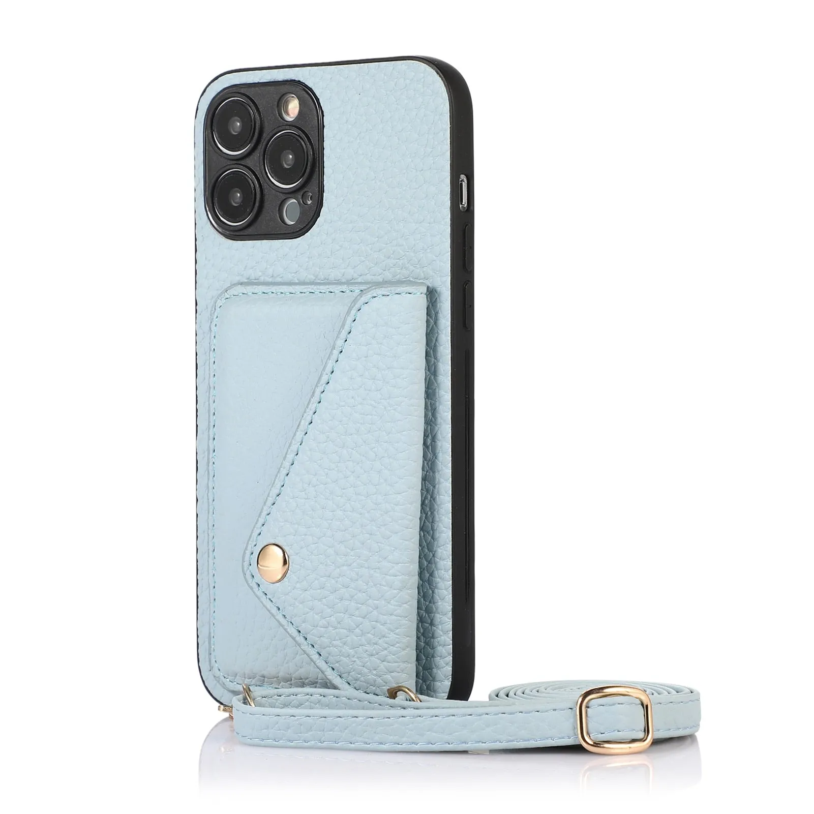 Sleek iPhone Case with Side Wallet and Strap