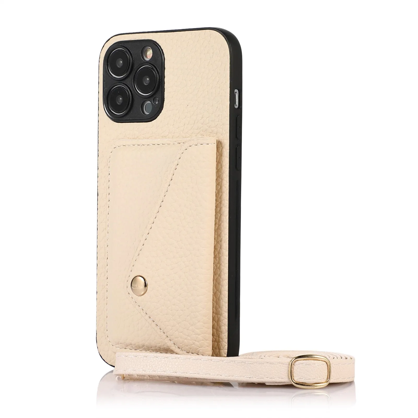 Sleek iPhone Case with Side Wallet and Strap