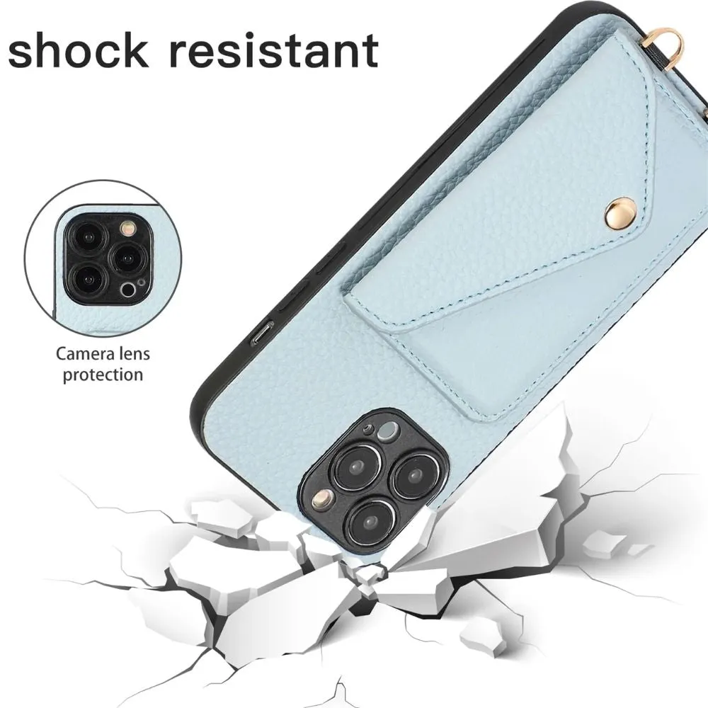 Sleek iPhone Case with Side Wallet and Strap