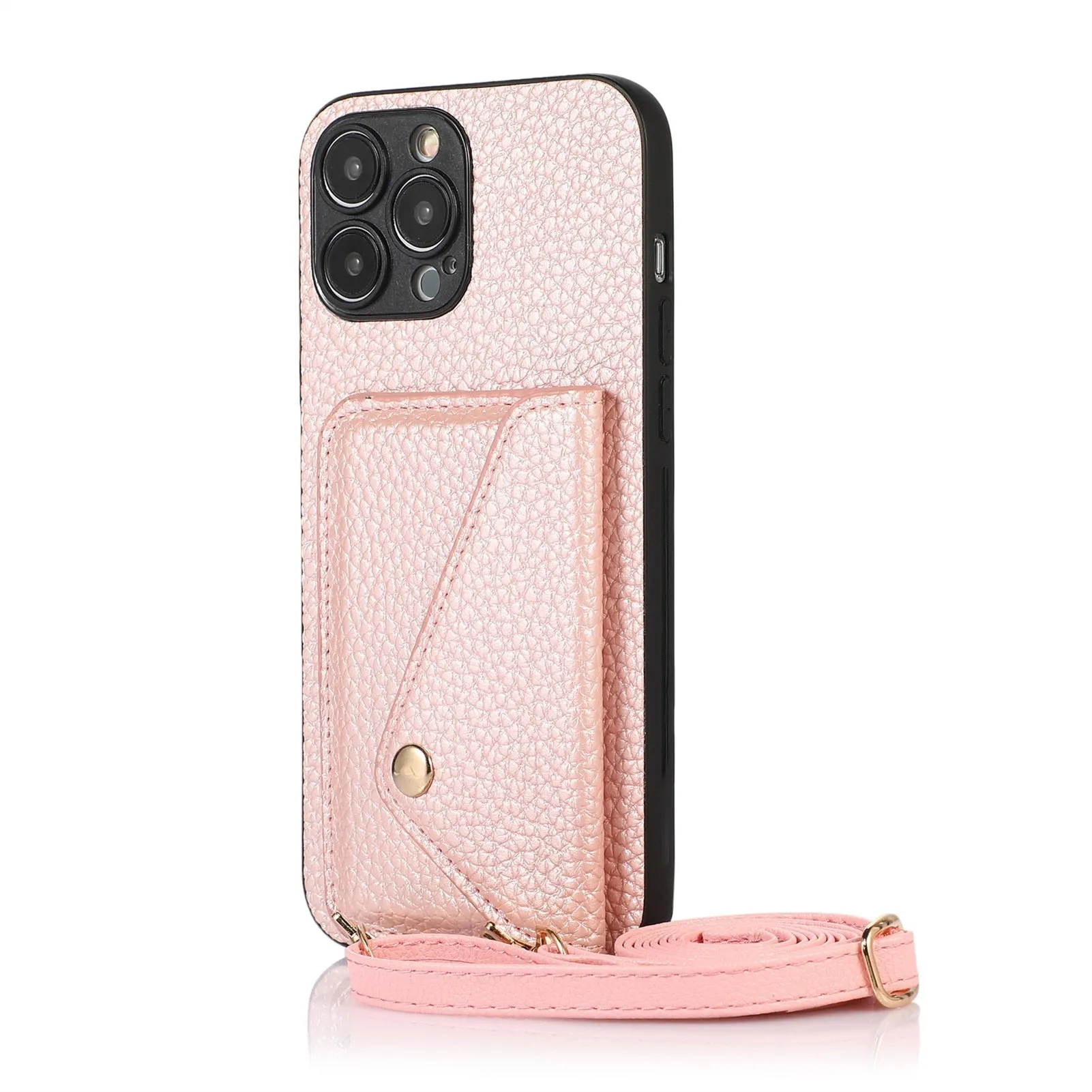 Sleek iPhone Case with Side Wallet and Strap