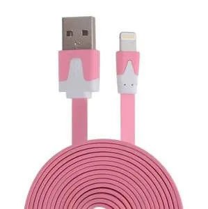 SmarTek - 6 Foot Lightning Charge and Sync "Flat Noodle" Cable USB Tangle Free