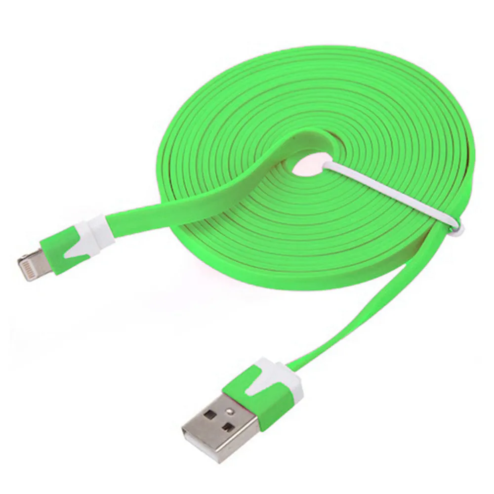 SmarTek - 6 Foot Lightning Charge and Sync "Flat Noodle" Cable USB Tangle Free