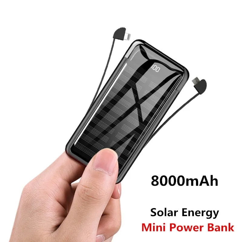 Solar Mini Power Bank 8000mAh2.4A Quick Charge