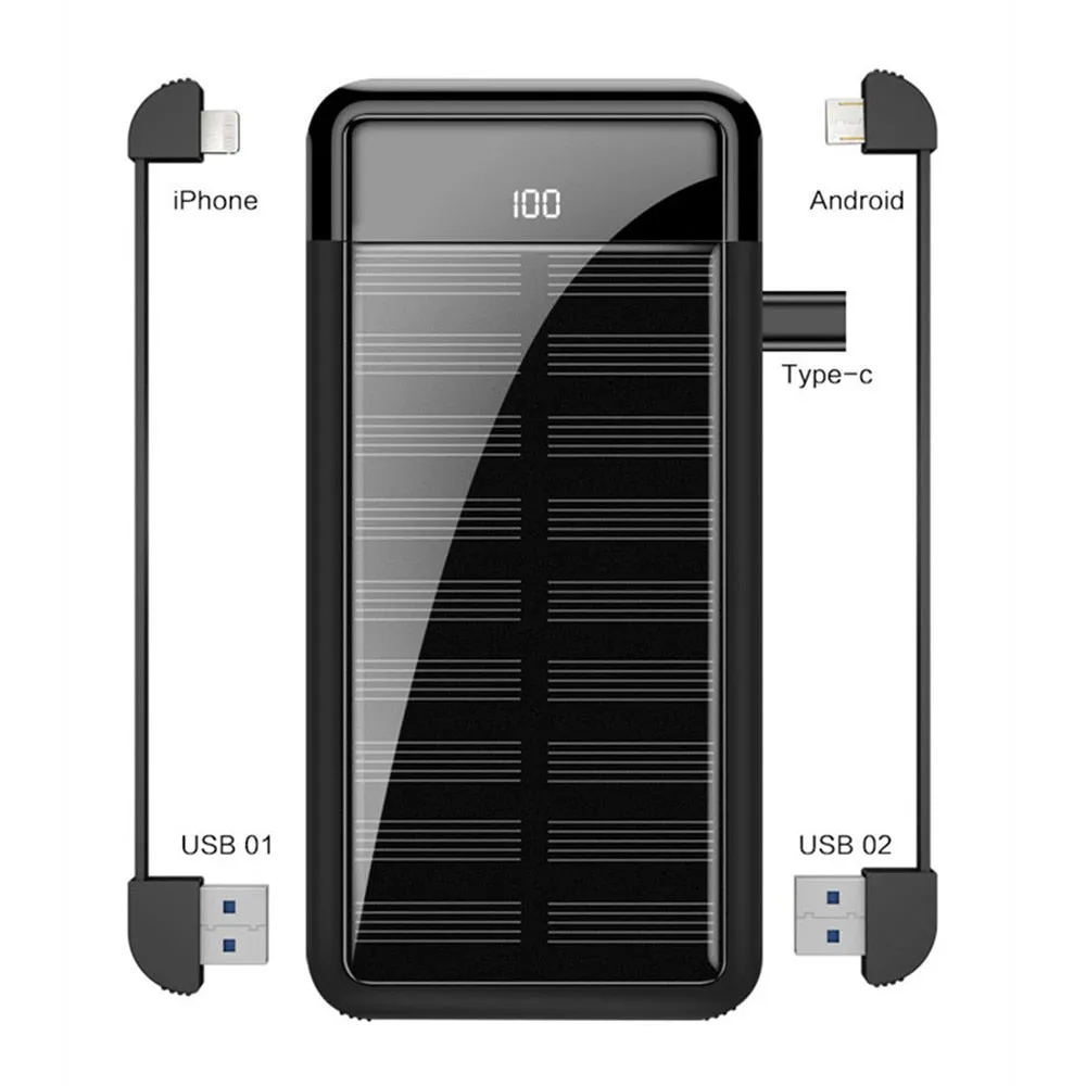 Solar Mini Power Bank 8000mAh2.4A Quick Charge