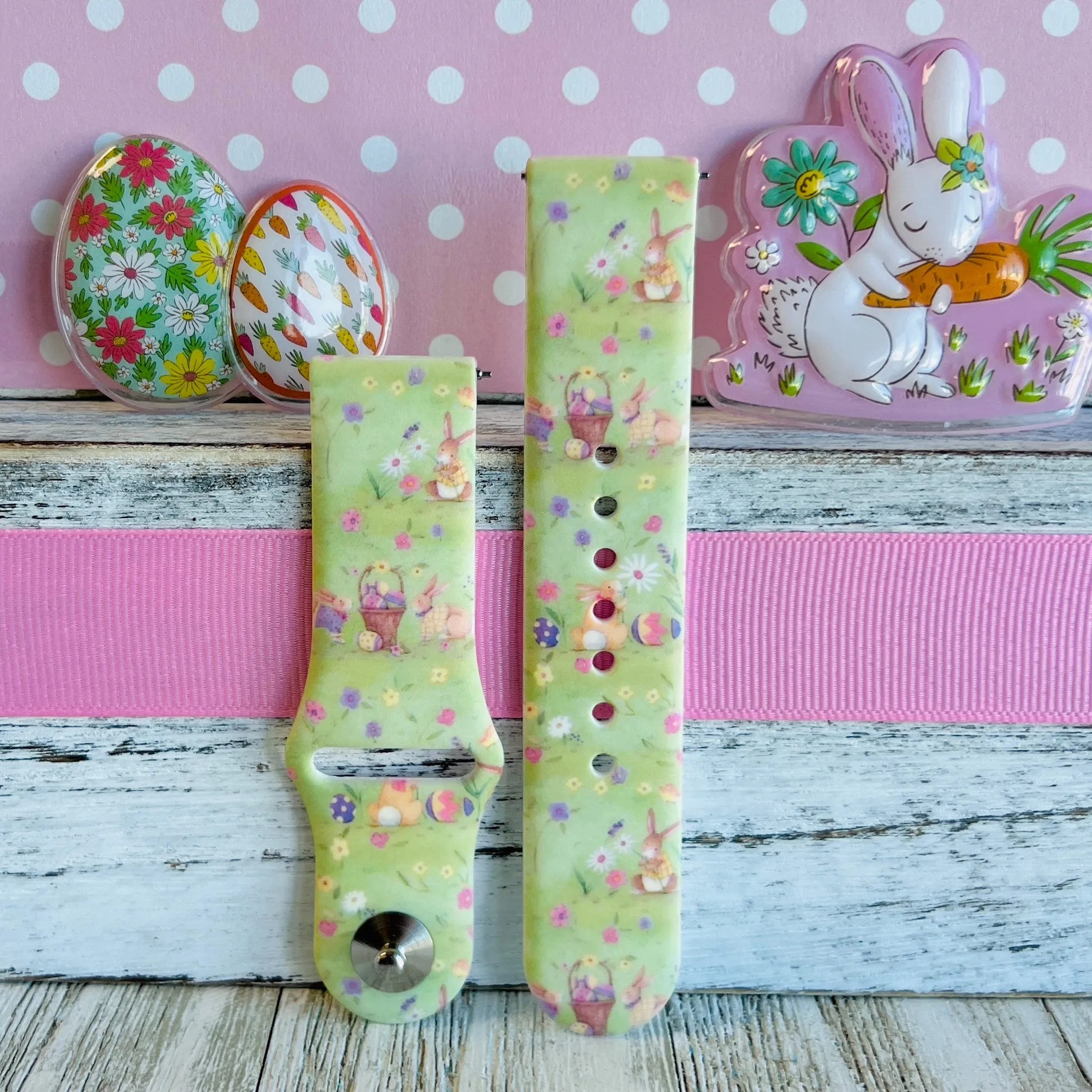 Vintage Easter Print Silicone Band For Fitbit Versa 1/2