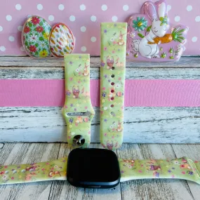 Vintage Easter Print Silicone Band For Fitbit Versa 1/2