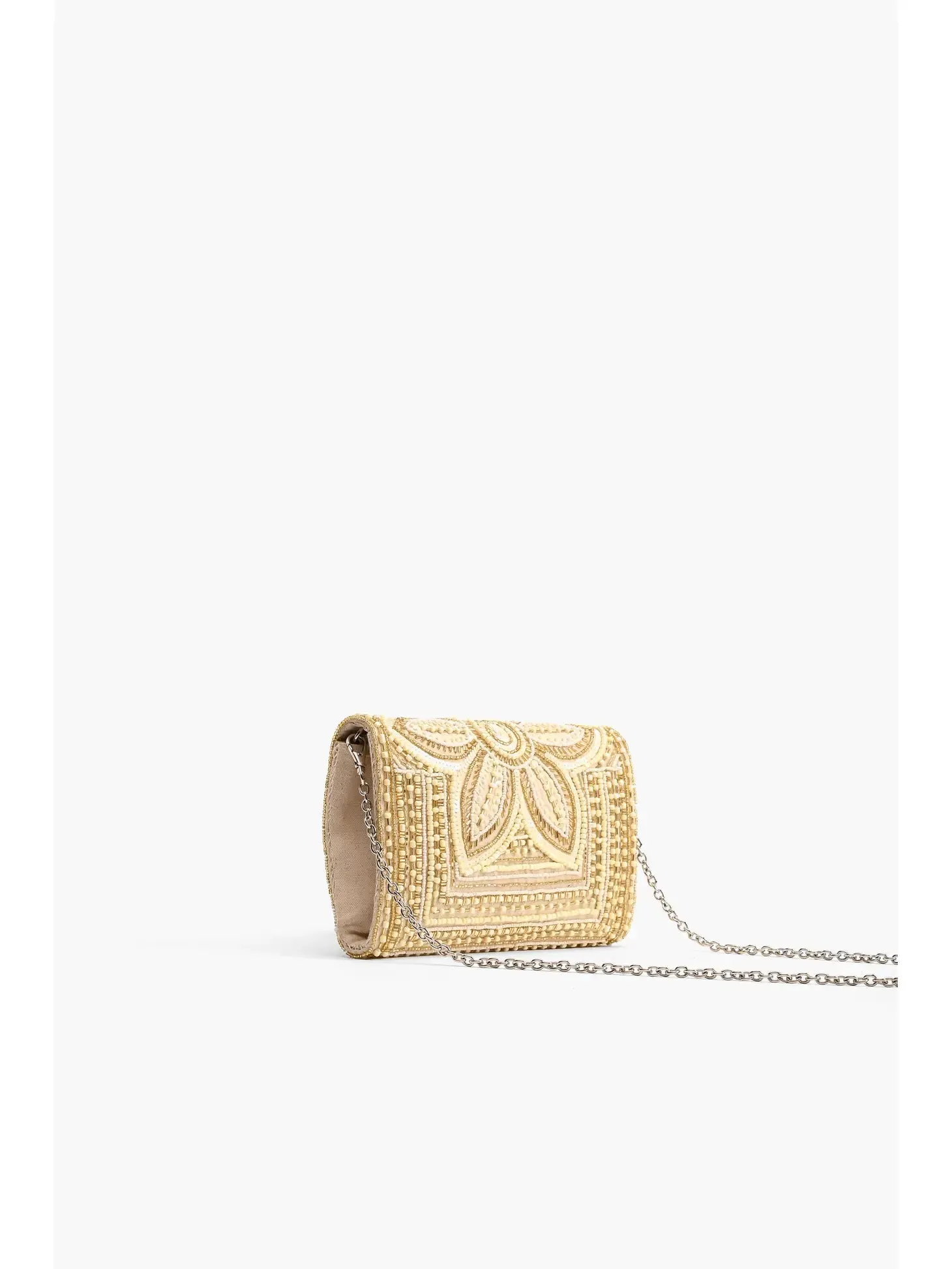 Whisper White Embellished Clutch