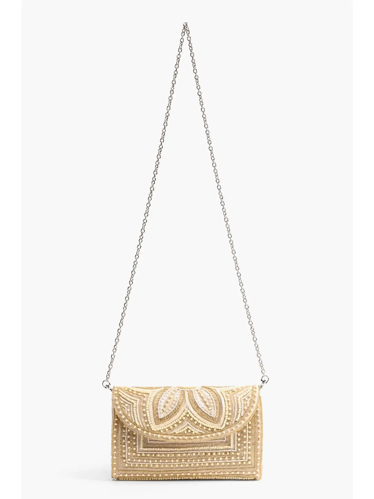 Whisper White Embellished Clutch