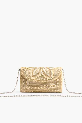 Whisper White Embellished Clutch