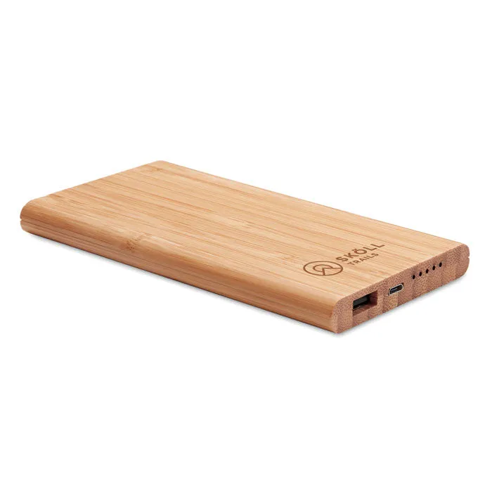 Wireless Power Bank In Bamboo | ARENA - MO9662