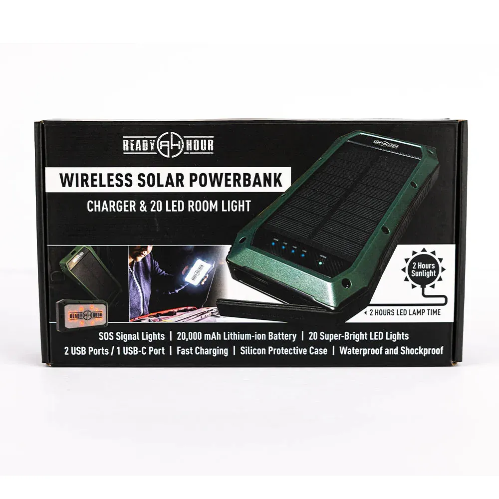 Wireless Solar PowerBank Charger & 20 LED Room Light by Ready Hour - Special Partner Offer