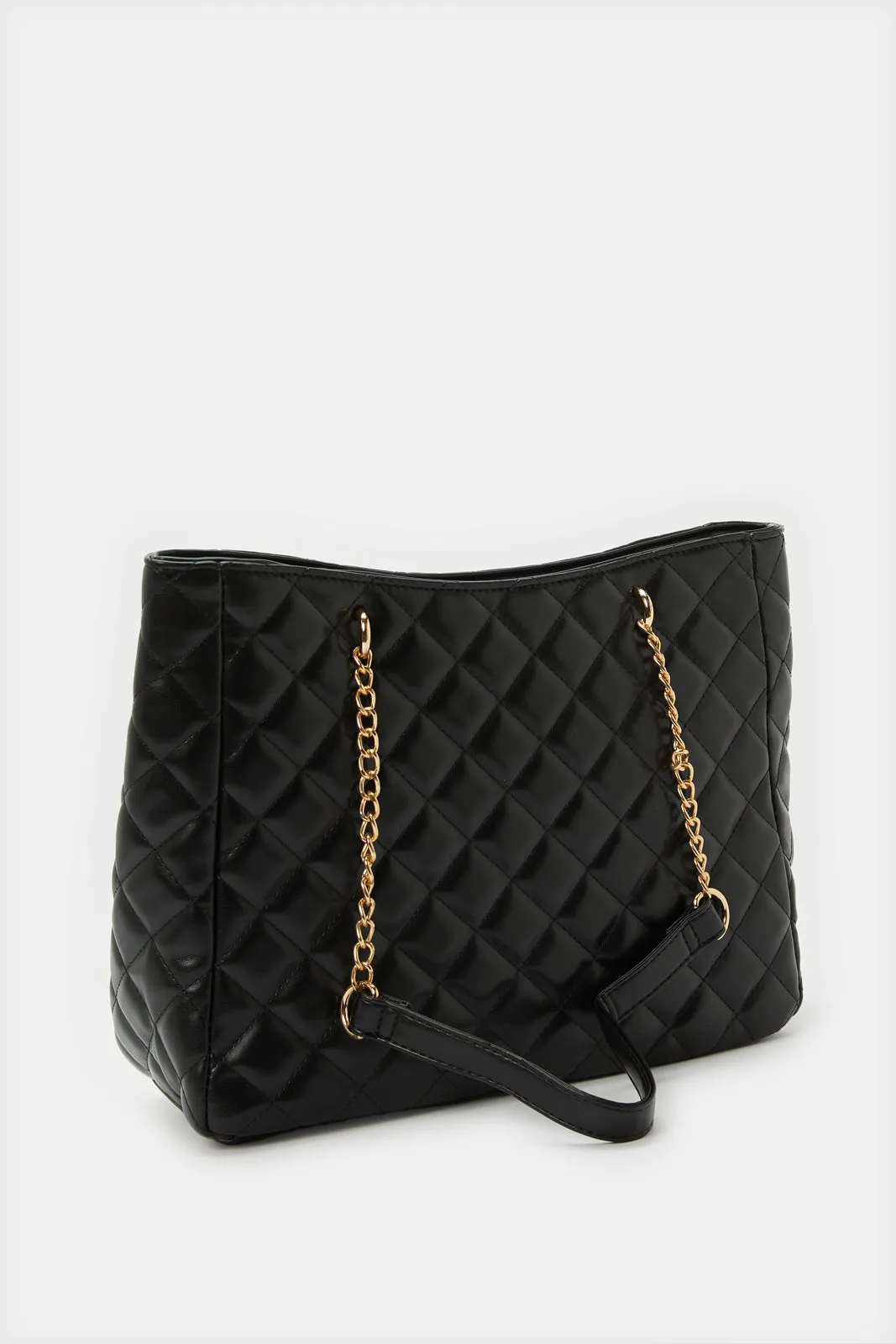 Women Black Quilted Handbag